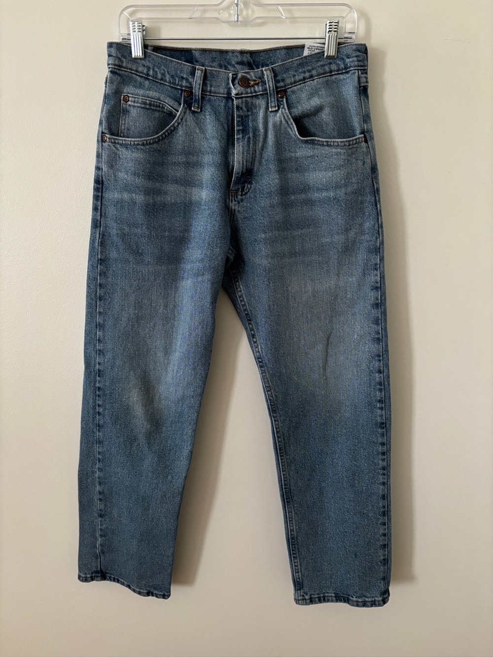 Wrangler Straight Fit Men's Medium Blue Denim Jeans